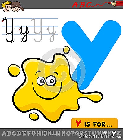 Letter y with cartoon yellow color Vector Illustration