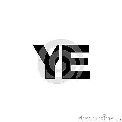 Letter Y and E, YE logo design template. Minimal monogram initial based logotype Vector Illustration