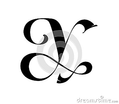 Letter Y in the gothic classic style. Vector. Monogram, emblem for a company or firm. Corporate sign Vector Illustration
