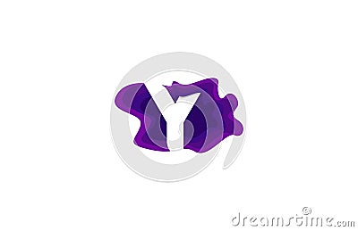 Letter Y Paper Art Stylized Modern Typographic Logotype Vector Illustration