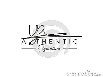 Letter YA Signature Logo Template Vector Vector Illustration