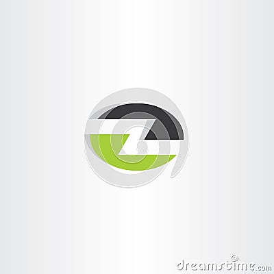 letter z elipse icon vector green black logo Vector Illustration
