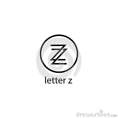 Letter z logo double line black vector template design Vector Illustration