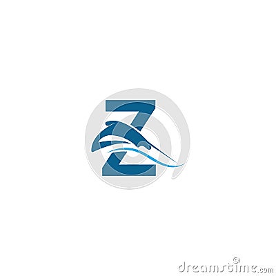 Letter Z with stingray icon logo template illustration Vector Illustration