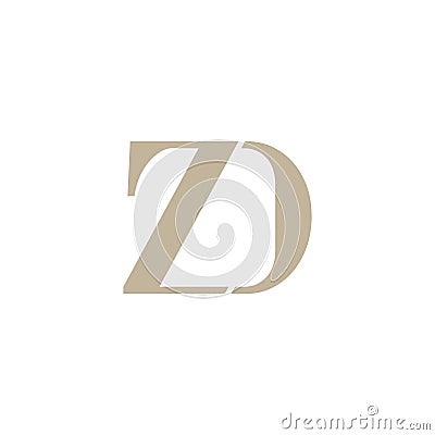 Letter zd luxury logo symbol icon vector graphic design illustration idea creative Vector Illustration