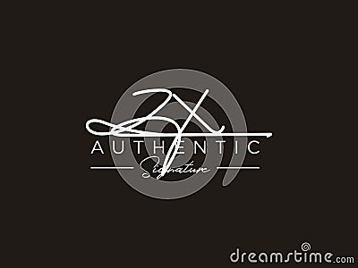 Letter ZX Signature Logo Template Vector Vector Illustration