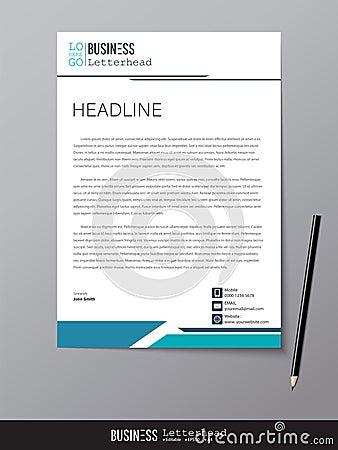 Letterhead design template and mockup minimalist style vector. D Vector Illustration