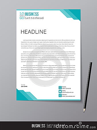 Letterhead design template and mockup minimalist style vector. D Vector Illustration