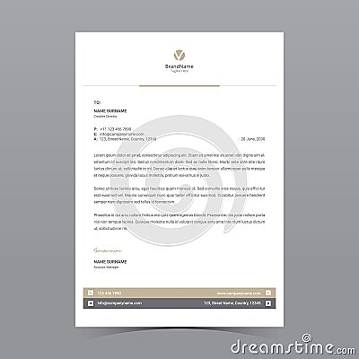 A4 Letterhead Template Vector Design Vector Illustration