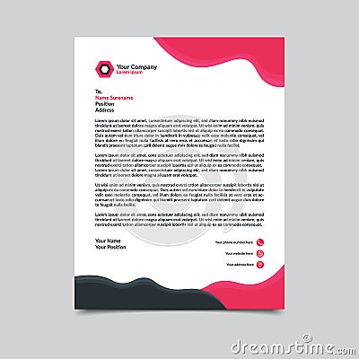 Letterhead template design vector illustration with silver background Vector Illustration