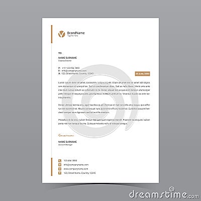 A4 Letterhead Template Vector Design Vector Illustration