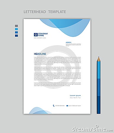 Letterhead template vector, minimalist style, printing design, business advertisement layout Vector Illustration