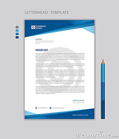 Letterhead template vector, minimalist style, printing design, business advertisement layout, Blue concept background Vector Illustration