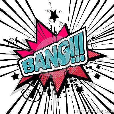 Lettering bang boom comic text sound Vector Illustration