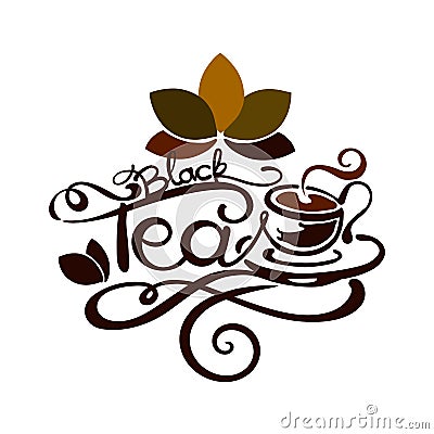 Lettering - Black Tea Stock Photo