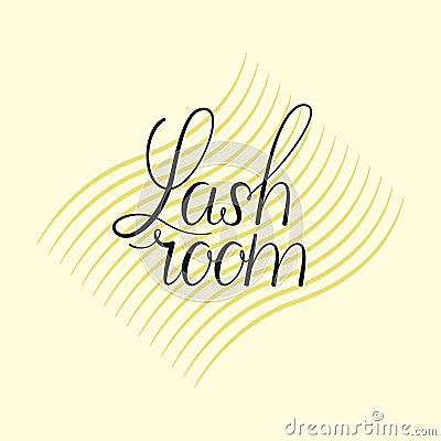 Lettering for cabinet capacity of eyelashes and make-up Vector Illustration