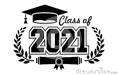 2021 graduate class logo Vector Illustration