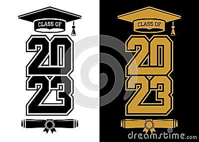 2023 graduate class logo Vector Illustration