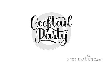 Lettering Cocktail Party isolated on white background for print, design, bar, menu, offers, restaurant Stock Photo