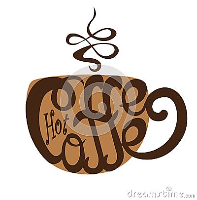 Lettering coffee cup Vector Illustration