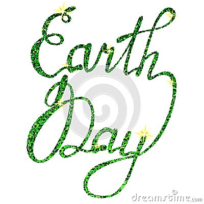 Lettering Earth day tinsels Vector Illustration