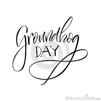 Lettering. Groundhog Day. Vector Illustration