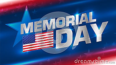 Lettering Memorial Day on the background Vector Illustration