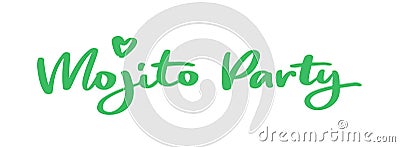 Lettering of mojito in green Vector Illustration
