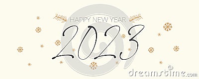 2023 lettering new year banner. yellow 2023 new year greeting banner Vector Illustration