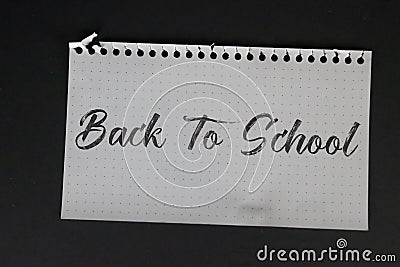 Lettering on paper back to school Stock Photo