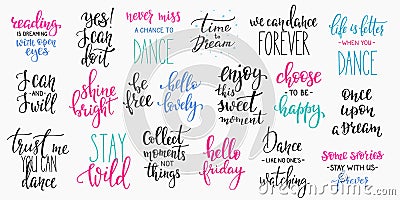 Lettering photography overlay set Stock Photo