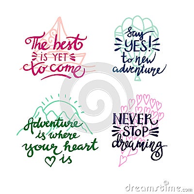 Lettering. positive quotes Vector Illustration