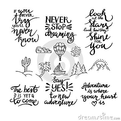 Lettering. positive quotes Vector Illustration