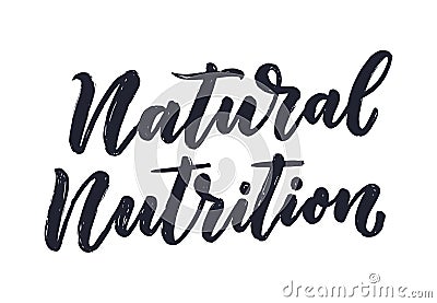 Lettering quote, great design for any purposes. Vector slogan for logotype creation. Tasty breakfast. Diet food. Logo healthy Cartoon Illustration