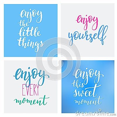 Lettering quotes motivation typography Stock Photo