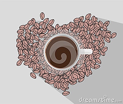 Lettering on the theme of coffee is hand-written. The phrase coffe lover written on the coffee Cup Vector Illustration