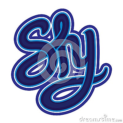 Lettering type of shy blue vector illustration Vector Illustration