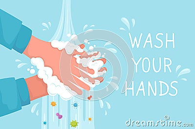 Wash Your Hands Vector Illustration