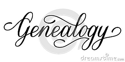 lettering word genealogy Vector Illustration