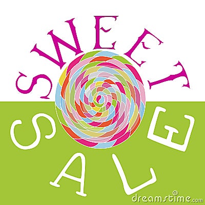 Sweet sale lettering Vector Illustration