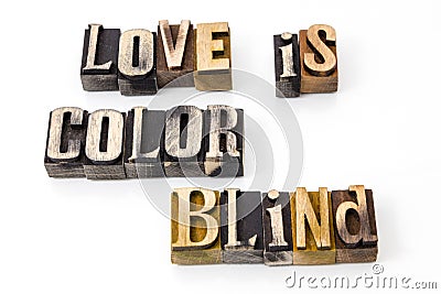 Love color blind words Stock Photo