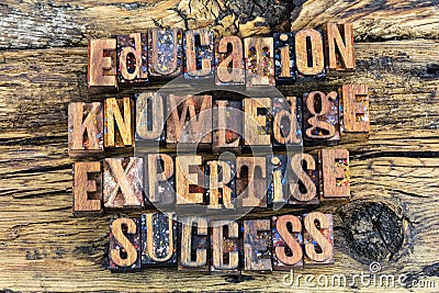 Education knowledge expertise success letters Stock Photo