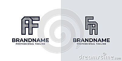 Letters AF and FA Dot Monogram Logo, Suitable for business with AF or FA initials Vector Illustration