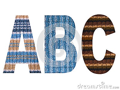 The letters of the alphabet.Created from knitted cloth. Stock Photo