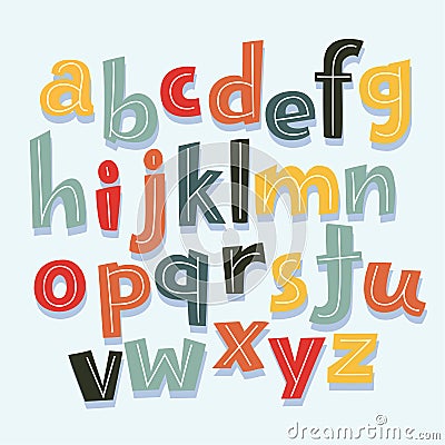 Letters of the Alphabet in Lowercase Vector Illustration