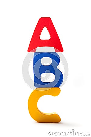 Letters A B And C One Over The Other Stock Photo