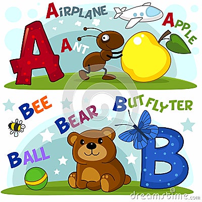 The letters a and b Vector Illustration