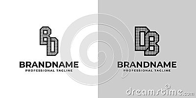 Letters BD and DB Dot Monogram Logo, Suitable for business with BD or DB initials Vector Illustration