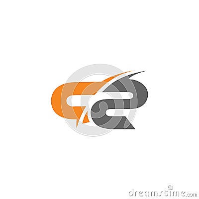 Letters c2 swoosh slice design geometric logo vector Vector Illustration