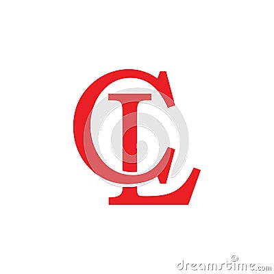 Letters cl linked simple logo vector Vector Illustration